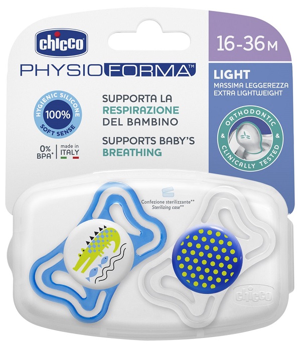 CHICCO SUCCHIETTO LIGHT BOY SILICONE 16-36 MESI 2 PEZZI - farmasconti.eu