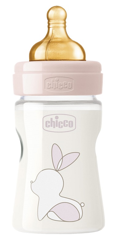CHICCO BIBERON ORIGINAL 150ML TOUCH 1 FORO GIRL CON TETTARELLA IN CAUCCIU' - farmasconti.eu