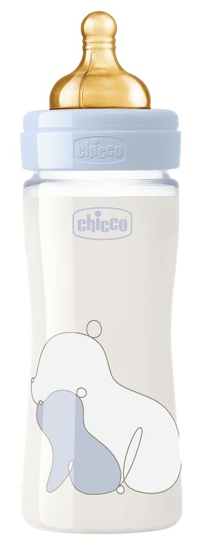 CHICCO BIBERON ORIGINAL 240ML VETRO 1 FORO 1 FORO BOY CON TETTARELLA IN CAUCCIU' - farmasconti.eu