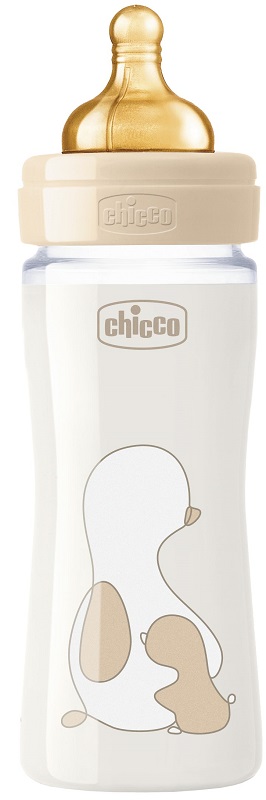 CHICCO BIBERON ORIGINAL 240ML VETRO 1 FORO 1 FORO UNISEX CON TETTARELLA IN CAUCCIU' - farmasconti.eu