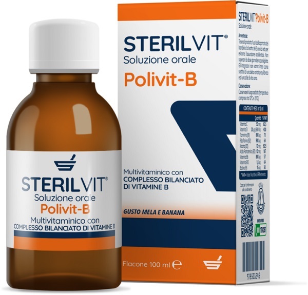 STERILVIT POLIVIT-B SOLUZIONE ORALE GUSTO MELA BANANA 100 ML - farmasconti.eu