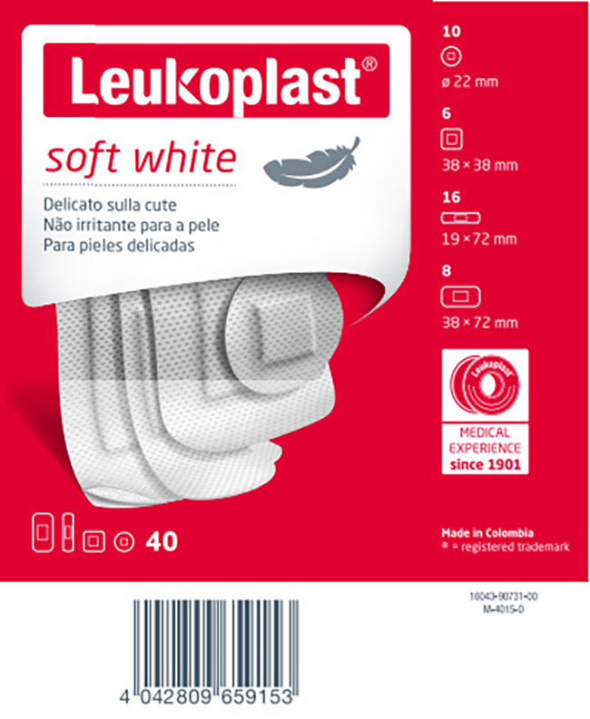 LEUKOPLAST SOFT WHITE 40 PEZZI ASSORTITI - farmasconti.eu
