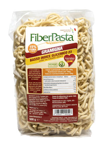 FIBERPASTA GRAMIGNA BASSO INDICE GLICEMICO 500 G - farmasconti.eu
