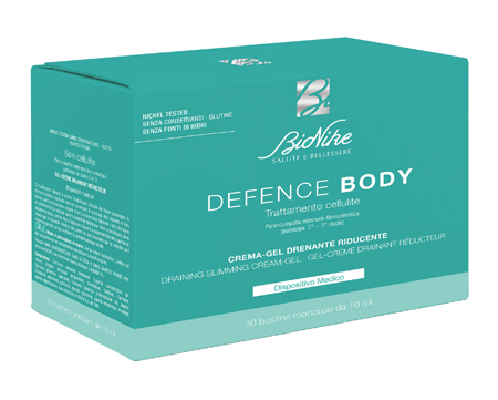 DEFENCE BODY TRATTAMENTO CELLULITE CREMA GEL DRENANTE RIDUCENTE 30 BUSTINE DA 10 ML - farmasconti.eu