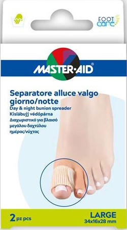 DIVARICATORE ALLUCE GIORNO/NOTTE MASTER-AID FOOTCARE LARGE 2 PEZZI D12 - farmasconti.eu