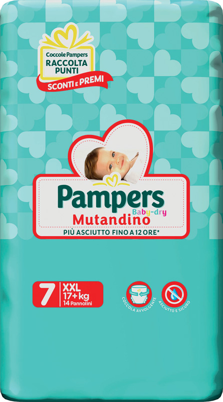 PAMPERS BABY DRY PANNOLINI A MUTANDINA TAGLIA XXL 14 PEZZI - farmasconti.eu