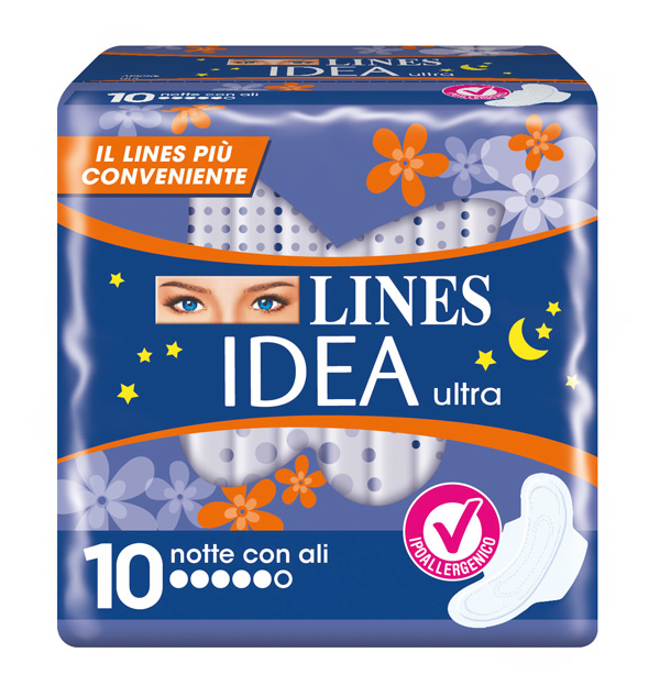 IDEA ULTRA ASSORBENTE NOTTE CON ALI 10 PEZZI - farmasconti.eu