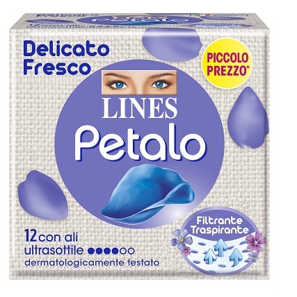 LINES PETALO BLU ASSORBENTE CON ALI 12 PEZZI - farmasconti.eu