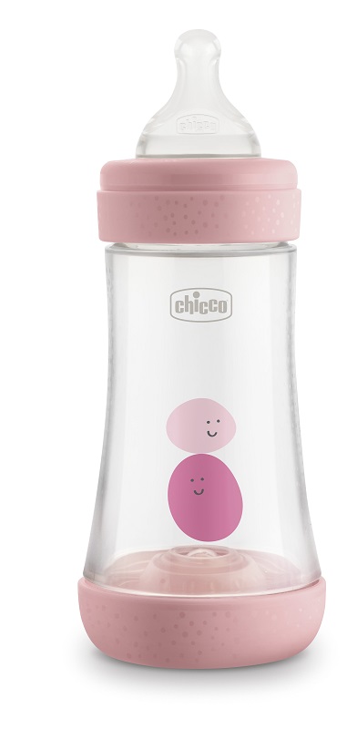 CHICCO BIBERON PERFECT 5 GIRL 240 ML IN SILICONE 2 FORI - farmasconti.eu