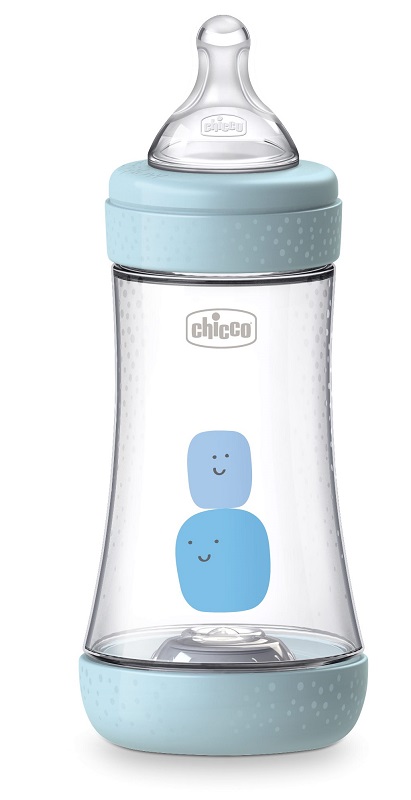 CHICCO BIBERON PERFECT 5 BOY 240 ML IN SILICONE 2 FORI - farmasconti.eu