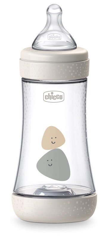 CHICCO BIBERON PERFECT 5 UNISEX 240 ML IN SILICONE 2 FORI - farmasconti.eu