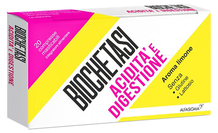 BIOCHETASI ACIDITA' E DIGESTIONE 20 COMPRESSE MASTICABILI AROMA LIMONE - farmasconti.eu