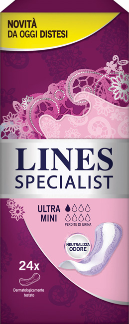 PANNOLONE SAGOMATO LINES SPECIALIST ULTRAMINI 24 PEZZI FARMA - farmasconti.eu