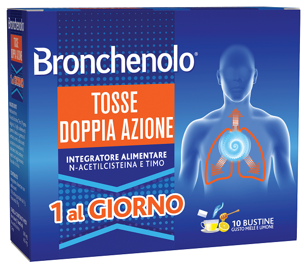 BRONCHENOLO TOSSE DOPPIA AZIONE 10 BUSTINE - farmasconti.eu
