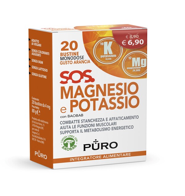 PURO MAGNESIO POTASSIO E BAOBAB 20 BUSTINE 4 G - farmasconti.eu