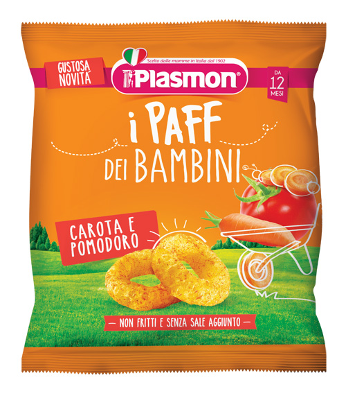 PLASMON DRY SNACK PAFF CAROTA POMODORO 15 G - farmasconti.eu