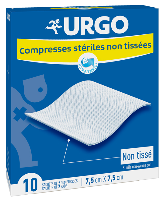 COMPRESSA DI GARZA IN COTONE STERILE URGO 7,5 X 7,5 CM 10 PEZZI - farmasconti.eu