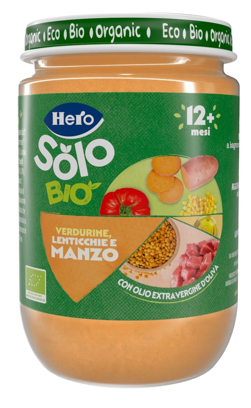 HERO SOLO OMOGENEIZZATO VERDURINE LENTICCHIE MANZO 100% BIO 190 G - farmasconti.eu