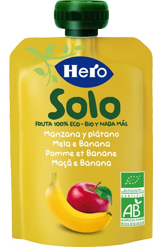 HERO SOLO FRUTTA FRULLATA 100% BIO MELA/BANANA 100 G - farmasconti.eu