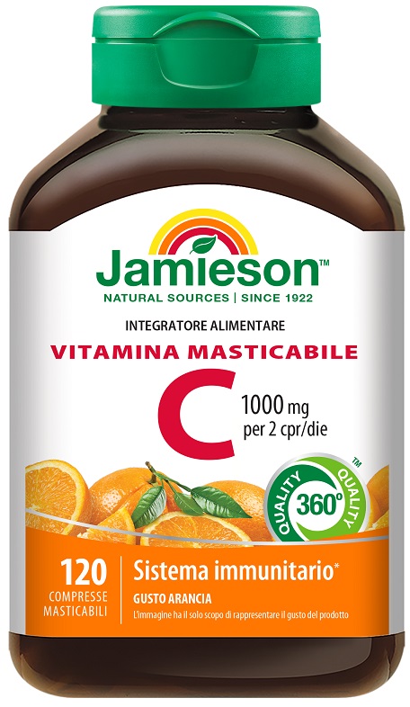 JAMIESON VITAMINA C 1000 MASTICABILE ARANCIA 120 COMPRESSE - farmasconti.eu