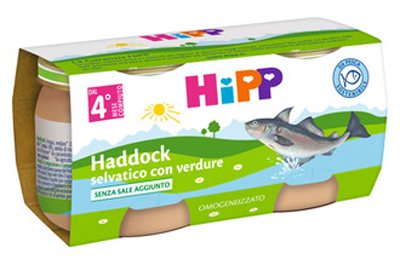 HIPP OMOGENEIZZATO DI FILETTI DI HADDOCK SELVATICO CON VERDURE 2X80 G - farmasconti.eu