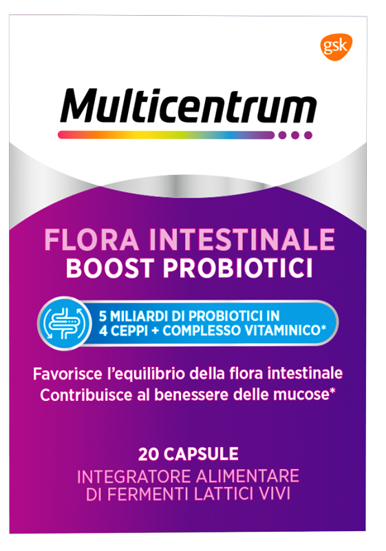 MULTICENTRUM FLORA INTESTINALE BOOST PROBIOTICI 20 CAPSULE - farmasconti.eu