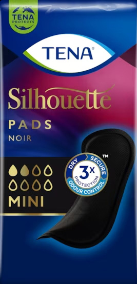 ASSORBENTE NERO INCONTINENZA LEGGERA TENA SILHOUETTE NOIR MINI 18 PEZZI - farmasconti.eu