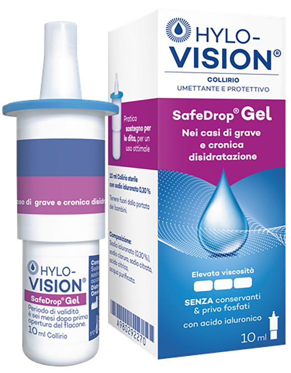 HYLOVISION SAFE DROP GEL 0,3% COLLIRIO UMETTANTE E PROTETTIVO 10 ML - farmasconti.eu