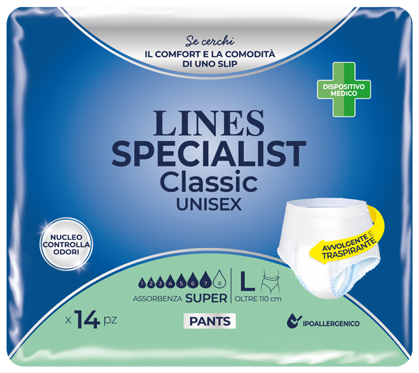 PANNOLONE A MUTANDA LINES SPECIALIST CLASSIC PANTS SUPER L 14 PEZZI - farmasconti.eu