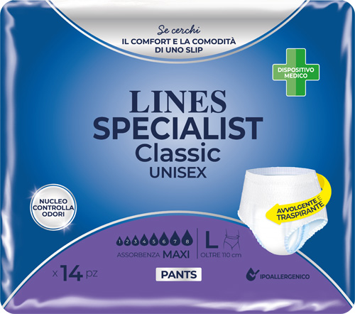 PANNOLONE A MUTANDA LINES SPECIALIST CLASSIC PANTS MAXI L 14 PEZZI - farmasconti.eu