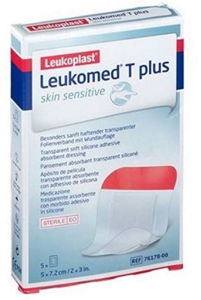 LEUKOMED T PLUS SKIN SENSITIVE MEDICAZIONE POST-OPERATORIA TRASPARENTE IMPERMEABILE CON MASSA ADESIVA AL SILICONE 5X7,2CM 5 PEZZI - farmasconti.eu