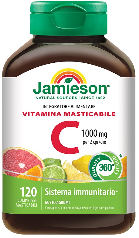 JAMIESON VITAMINA C 1000 MASTICABILE AGRUMI 120 COMPRESSE - farmasconti.eu