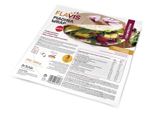FLAVIS PIADINA WRAP APROTEICA 3 PEZZI DA 80 G - farmasconti.eu