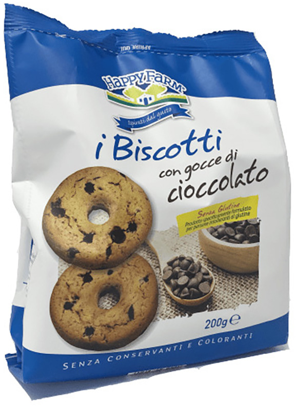 HAPPY FARM BISCOTTI GOCCE CIOCCOLATO 200 G - farmasconti.eu