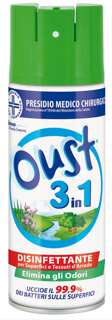 OUST 3 IN 1 DISINFETTANTE PER SUPERFICI E TESSUTI D'ARREDO 400 ML - farmasconti.eu