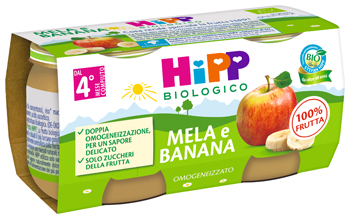 HIPP BIO OMOGENEIZZATO MELA/BANANA 2X80 G - farmasconti.eu