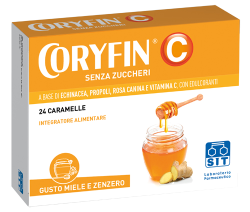 CORYFIN C SENZA ZUCCHERO MIELE ZENZERO 24 CARAMELLE - farmasconti.eu