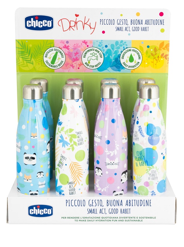 CHICCO BOTTIGLIA INOX DA 500 ML DISPLAY BOX - farmasconti.eu