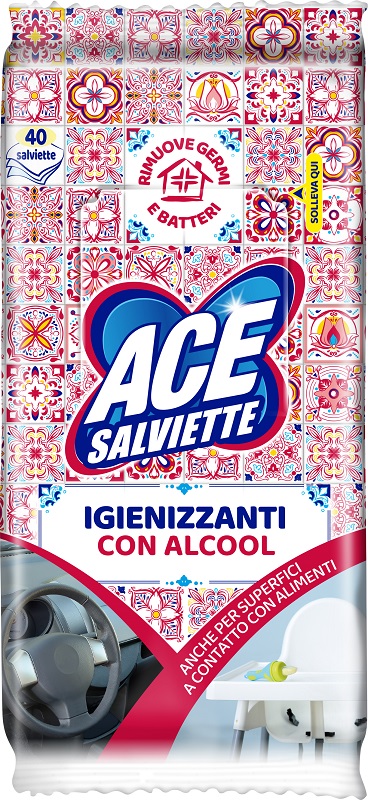 ACE SALVIETTE IGIENIZZANTI ALCOOL 40 PEZZI - farmasconti.eu