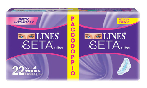LINES SETA ULTRA ASSORBENTE CON ALI 22 PEZZI - farmasconti.eu