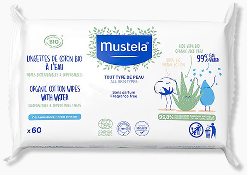 MUSTELA SALVIETTE ACQUA COT BIO 60 PEZZI - farmasconti.eu