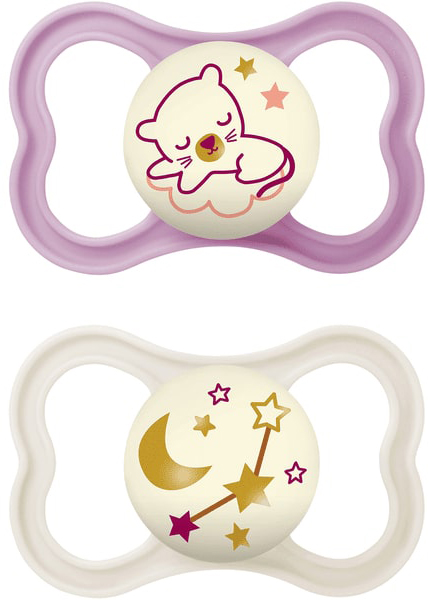 MAM AIR NIGHT SUCCHIETTO 16+ MESI SILICONE FEMMINA 2 PEZZI - farmasconti.eu
