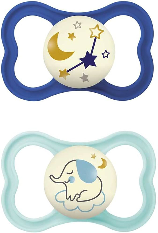 MAM AIR NIGHT SUCCHIETTO 16+ MESI SILICONE MASCHIO 2 PEZZI - farmasconti.eu