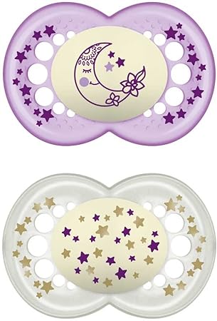 MAM SUCCHIETTO ORIGINAL NIGHT 6+ MESI SILICONE FEMMINA 2 PEZZI - farmasconti.eu