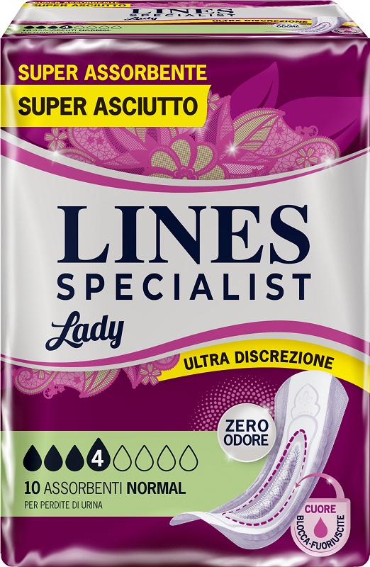 ASSORBENTI PER INCONTINENZA LINES SPECIALIST LADY NORMAL 10 PEZZI - farmasconti.eu