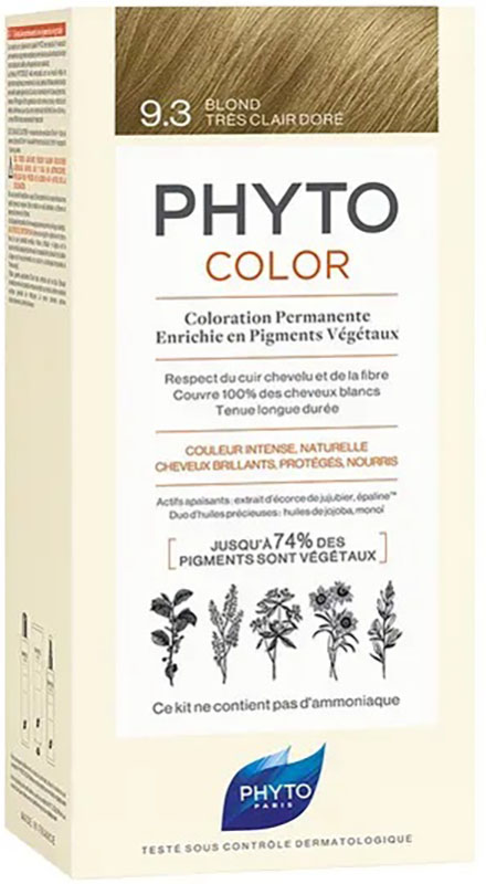 PHYTOCOLOR 9,3 BIONDO CHIARISSIMO DORATO LATTE 50 ML + CREMA 50 ML + MASCHERA 12 ML - farmasconti.eu