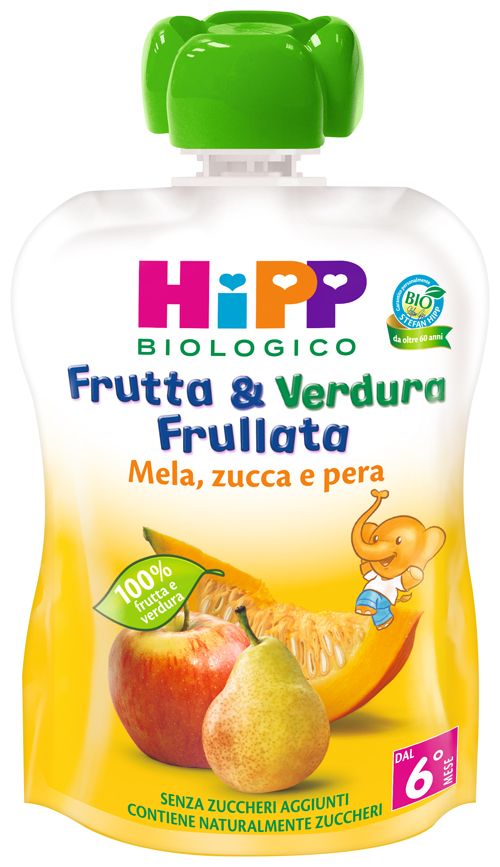 HIPP BIO FRUTTA & VERDURA MELA PERA ZUCCA 90 G - farmasconti.eu