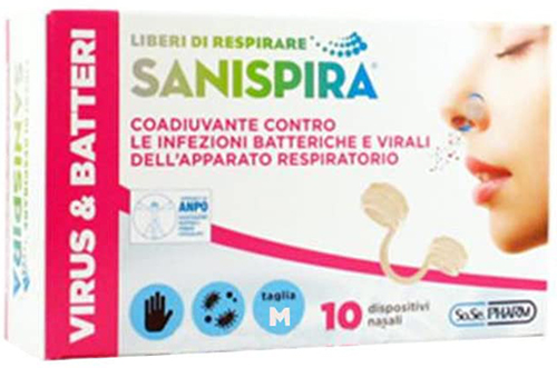 SANISPIRA VISUR & BATTERI FILTRO NASALE MEDIUM 10 PEZZI - farmasconti.eu