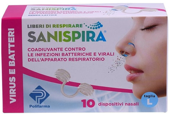 SANISPIRA VISUR & BATTERI FILTRO NASALE LARGE 10 PEZZI - farmasconti.eu