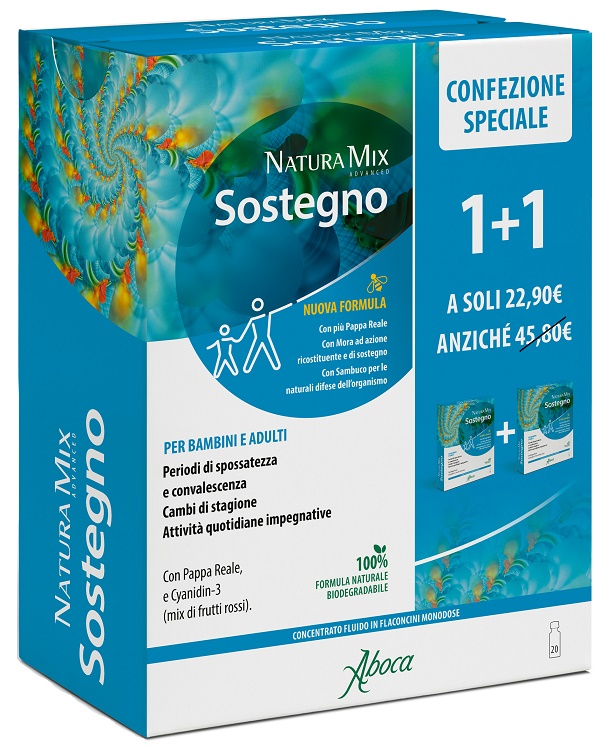 NATURA MIX ADVANCED SOSTEGNO 10 FLACONCINI + 10 FLACONCINI CONFEZIONE SPECIALE - farmasconti.eu